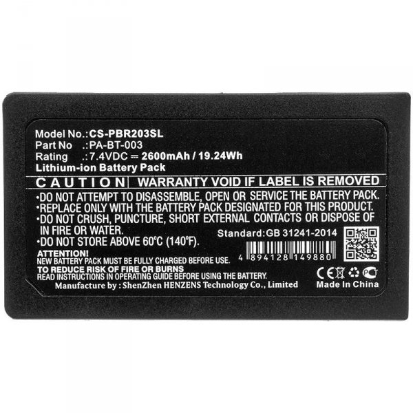 Części / CoreParts / zamiennik / Battery for Portable Printer 19.24Wh Li-ion 7.4V 2600mAh  Black for Brother Portable Printer RJ-2030, RJ-2050, RJ-2140, RJ-2150