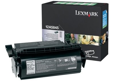 Toner Lexmark 12A5845. black. 25000s. return. high capacity. Lexmark Optra T. T610. T612. T616 12A5845