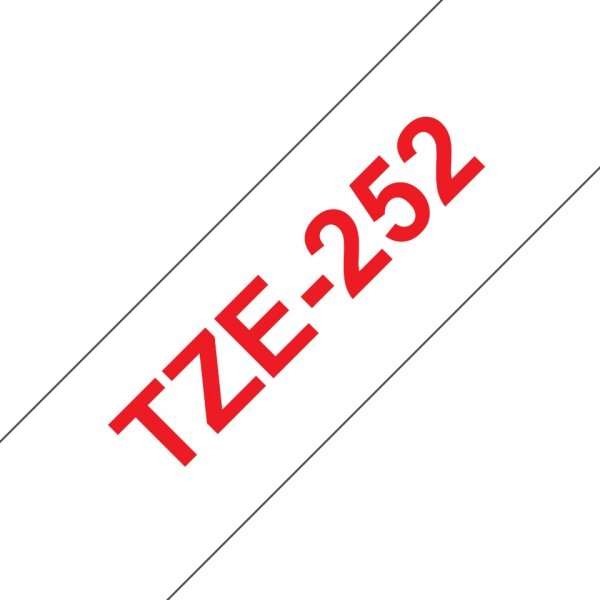Taśma Brother TZE-252, czerwony druk/biały podkład, laminowane, 8m, 24mm
