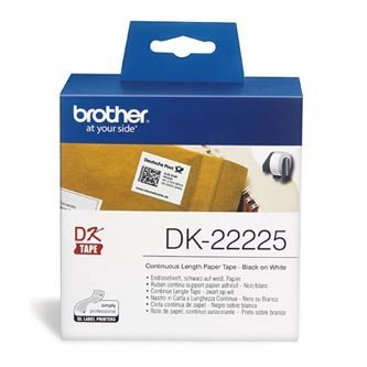 Brother rolki papierowe 38mm x 30.48m. biaĹ‚a. 1 szt.. DK22225. do drukowania etykiet DK22225