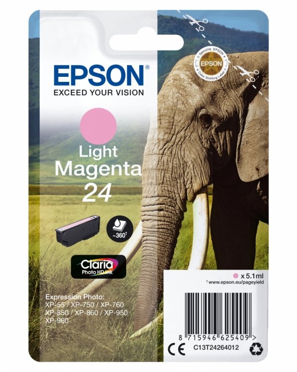 Tusz EPSON C13T24264012, T2426, light magenta, 5,1ml, Epson
