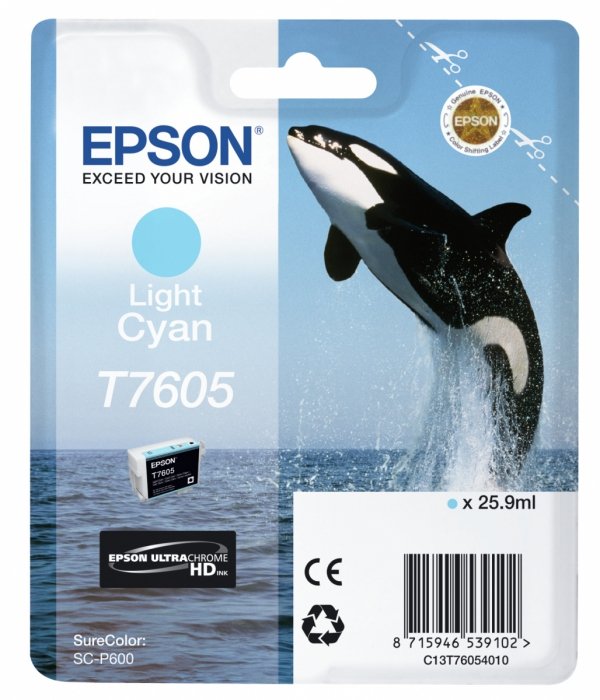 Tusz EPSON C13T76054010. T7605. light cyan. 25.9ml. 1szt. Epson SureColor SC-P600 C13T76054010