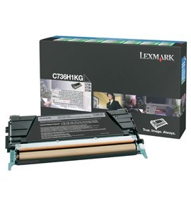 Toner Lexmark C736H1KG. black. 12000s. return. high capacity. Lexmark C736. X736. X738 C736H1KG