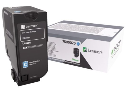 Toner Lexmark 75B0020, cyan, 10000s, high capacity, Lexmark CS727, CS728, CX727 75B0020