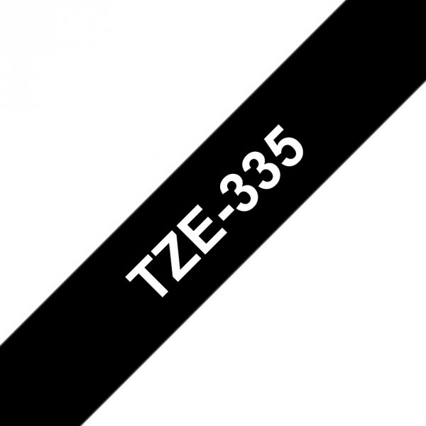 Taśma Brother TZE-335, biały druk/czarny podkład, laminowane, 8m, 12mm