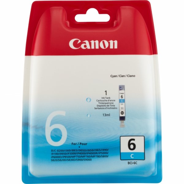 Tusz Canon BCI6C. cyan. 4706A002. Canon S800. 820. 820D. 830D. 900. 9000. i950 4706A002