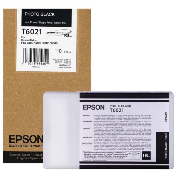 Epson oryginalny wkład atramentowy / tusz C13T602100. photo black. 110ml. Epson Stylus Pro 7800. 7880. 9800. 9880 C13T602100