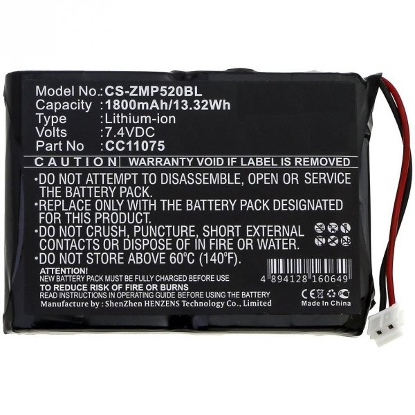 Części / CoreParts / zamiennik / Battery for Portable Printer 13.32Wh Li-ion 7.4V 1800mAh  Black for Monarch Portable Printer MP5020, MP5022, MP5030, MP5033
