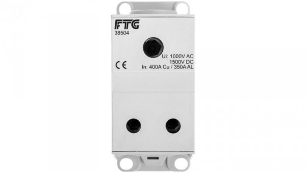 Blok rozdzielczy AL CU 1-potencjałowy 350A we 1x95-240mm wy 2x50-120mm2 szary AUX38504