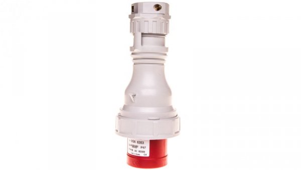 Wtyczka przenośna 5P 63A 400V czerwona IP67 IVGN 6353