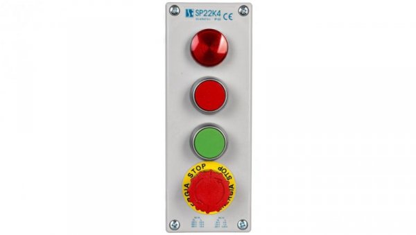 Kaseta kompletna 4-otworowa z nap. LC,KC,KZ,B I 1 przepust M20 24V SP22K404-1
