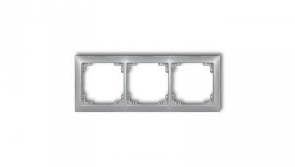DECO Ramka uniwersalna potrójna z tworzywa DECO Soft srebrny metalik 7DRSO-3