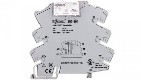 Przekaźnik separacyjny JUMPFLEX 24V DC 10mA 1P 857-304