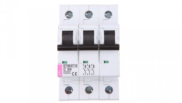Wyłącznik nadprądowy 3P C 50A 6kA AC ETIMAT10 002135721