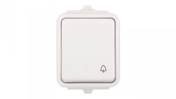 Cedar Przycisk hermetyczny IP44 dzwonek 10A biały WNt-101C WNT101C01