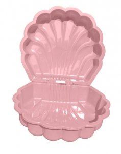 Piaskownica zamykana basen Muszelka Twins podwójna 2w1 160x87,5x19,5cm różowa