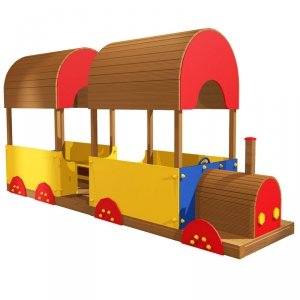 Lokomotywa z wagonem na plac zabaw