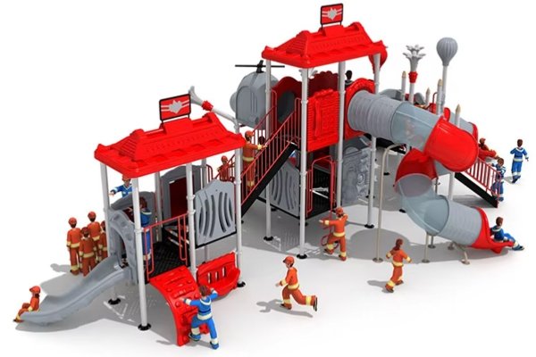 Plac zabaw Straż 02 – zjeżdżalnie, wejścia i elementy zabawowe