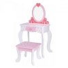 TOOKY TOY Drewniana Toaletka Różowa z Krzesełkiem