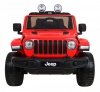 Jeep Wrangler Rubicon na akumulator dla dzieci Czerwony + Pilot + Radio MP3 LED + Koła EVA
