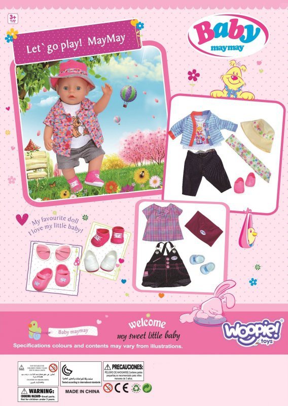 WOOPIE ROYAL Ubranko dla Lalki Różowa Sukienka Króliczek 43-46 cm