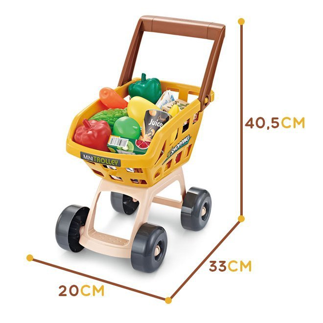 WOOPIE Sklep Supermarket z Wózkiem Waga Kasa Skaner + 48 Akc.