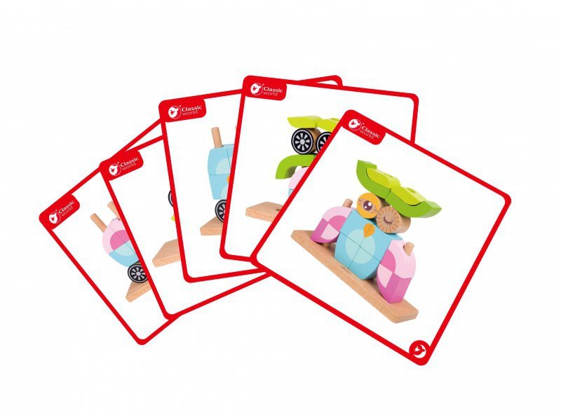 CLASSIC WORLD Kreatywne Drewniane Klocki Przestrzenne 3D Sowa