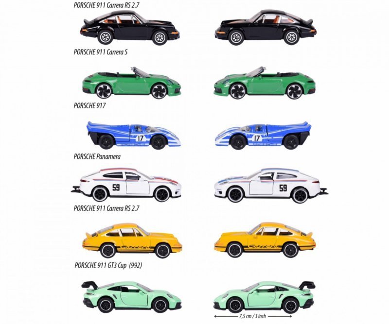 Majorette Pojazd Majorette Porsche Premium Cars 6 rodzajów mix