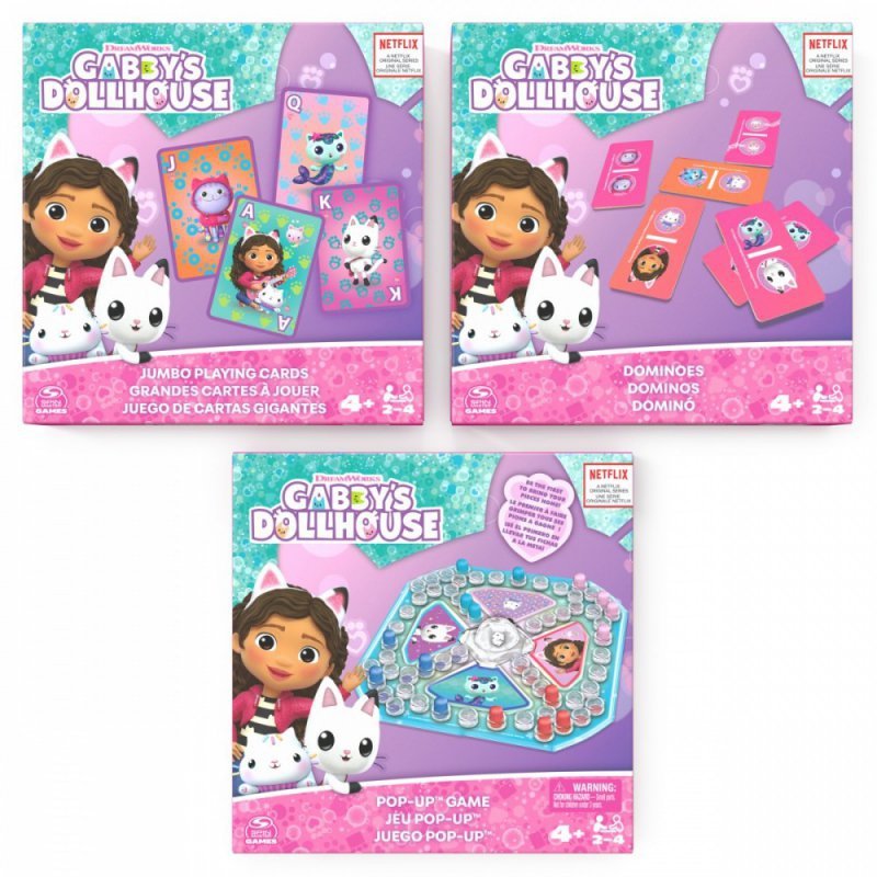 Spin Master Zestaw gier Koci Domek Gabi 3 gry