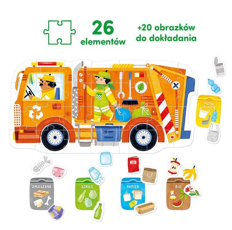CzuCzu Puzzle Moto - Śmieciarka 26 elementów