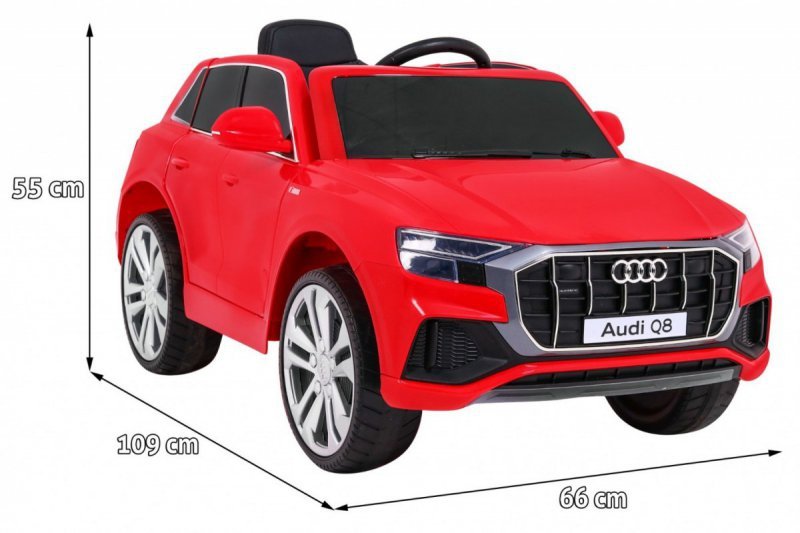Audi Q8 Lift na akumulator dla dzieci Czerwony SUV + Pilot