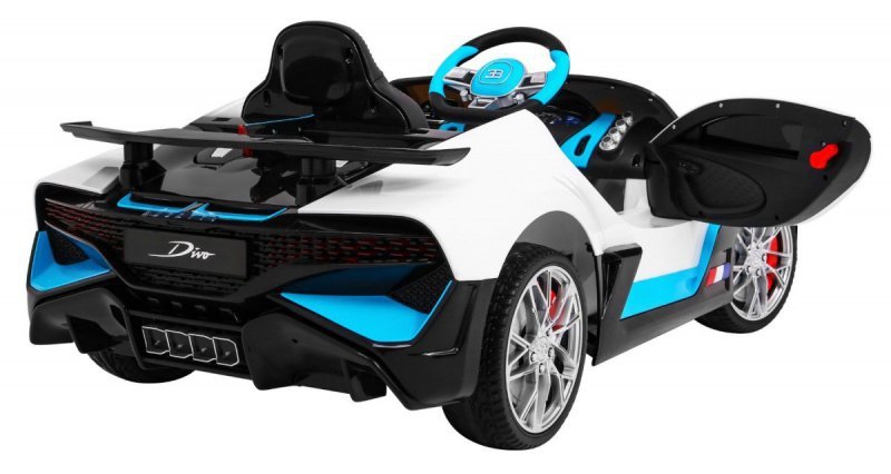 Bugatti Divo Autko na akumulator dla dzieci Biały + Pilot + EVA + Wolny Start + LED MP3