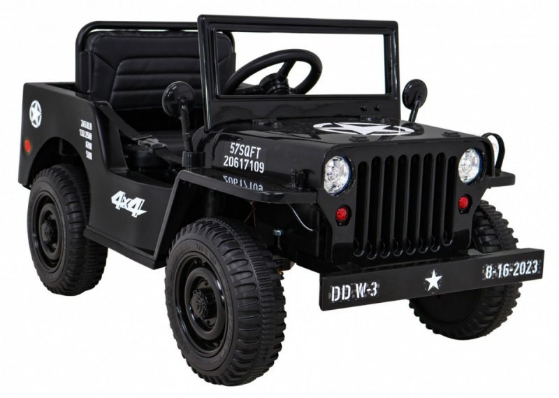 Autko Wojskowe Retro dla dzieci Czarny + Napęd 4x4
