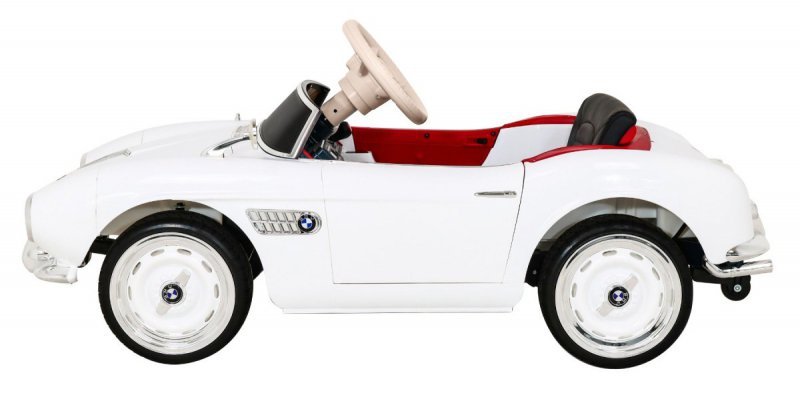 Autko BMW 507 Retro elektryczne dla dzieci Biały roadster
