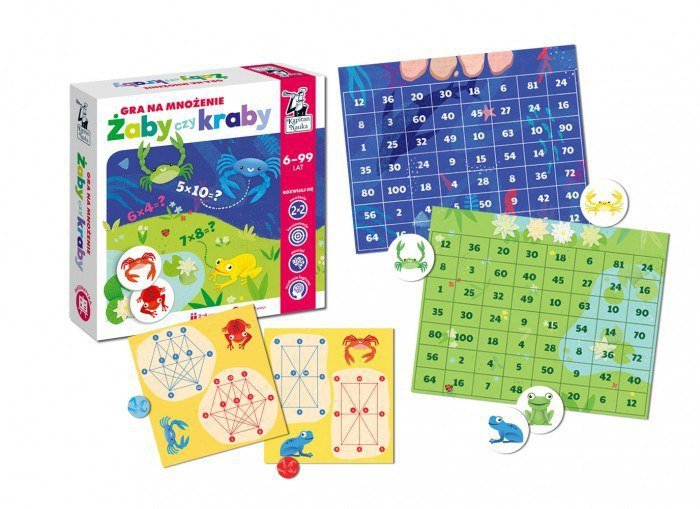 Gra edukacyjna &quot;Żaby czy Kraby&quot; dla dzieci 6+ Nauka mnożenia do 100