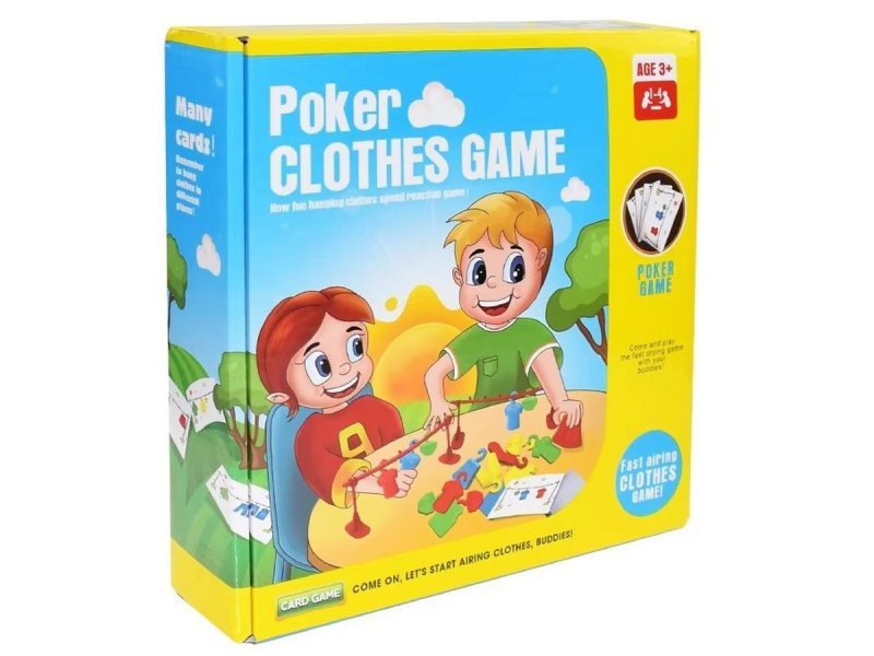 Edukacyjna gra na refleks &quot;Poker Clothes Game&quot;, Układanka Ułóż Pranie Ubrania
