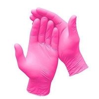 Rękawiczki Nitrylowe różowe M 100szt 