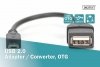 Digitus Kabel adapter USB 2.0 HighSpeed OTG Typ microUSB B/USB A M/Ż 0,2m Czarny
