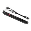 Qoltec Listwa zasilająca CB do szafy RACK | 19cali | 1U | 16A | PDU |  6xSCHUKO | 2m