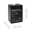 Qoltec Akumulator AGM | 6V | 4.5Ah | max.1.35A