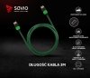 Elmak Kabel HDMI-HDMI v2.0, OFC, miedź, 3D, gamingowy, XBOX, zielono-czarny, oplot, 4K, 3.0m SAVIO GCL-06