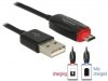 Delock Kabel USB MICRO(M)->USB-A(M) 2.0 1M czarny wskaźnik ładow.LED