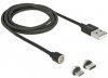 Delock Kabel USB MICRO+USB-C magnetyczny combo 2.0 1.1m