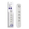 Qoltec Listwa antyprzepięciowa | 4 gniazda | 2xUSB | 1.8m | Biała