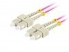 Lanberg Patchcord światłowodowy Mm Sc/Upc-Sc/Upc Duplex 3.0mm 5m fioletowy