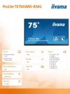 IIYAMA Monitor wielkoformatowy 74.5 cala TE7504MIS-B3AG INFRARED,4K,IPS,24/7,WiFi,7H,OPS SLOT