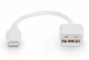 Digitus Kabel do transmisji danych/ładowania USB A/Lightning MFI 0,1m Biały