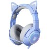 Onikuma Słuchawki gamingowe K9 RGB kocie uszka USB niebieskie (przewodowe)