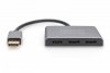 Digitus Hub/Koncentrator 3-portowy DisplayPort na 2xDisplayPort/1xHDMI 4K 60Hz UHD 0,2m