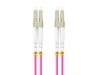 Lanberg Patchcord światłowodowy mm lc/upc-lc/upc duplex 3.0mm om4 50/125 3m fioletowy
